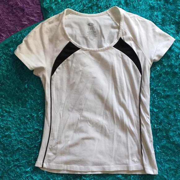 White fitted workout top - Picture 1 of 6